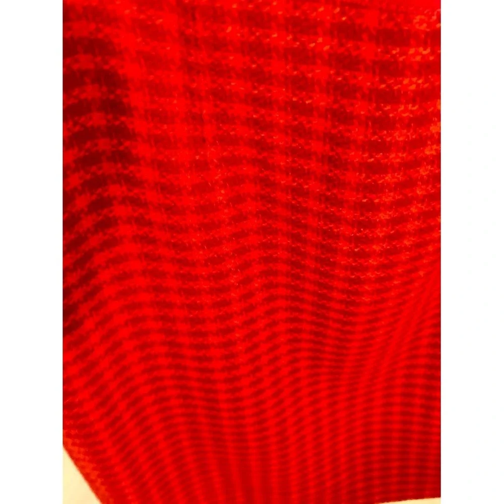 Tory Burch‎ Red Orange Textured Tweed Pencil Skirt Size 0 Gold Logo Zipper